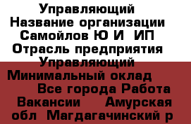 Управляющий › Название организации ­ Самойлов Ю.И, ИП › Отрасль предприятия ­ Управляющий › Минимальный оклад ­ 35 000 - Все города Работа » Вакансии   . Амурская обл.,Магдагачинский р-н